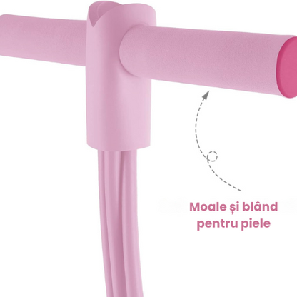 Bandă de rezistență cu pedale – tuburi + mânere ergonomice